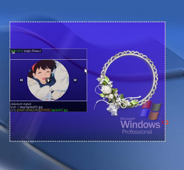 Frameless slideshow